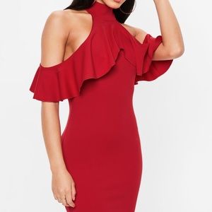 Red Cold Shoulder Dress